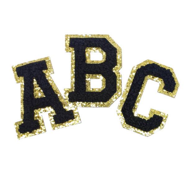 Mea Living Buchstabensticker "B" schwarz/gold Glitter Fabrikverkauf