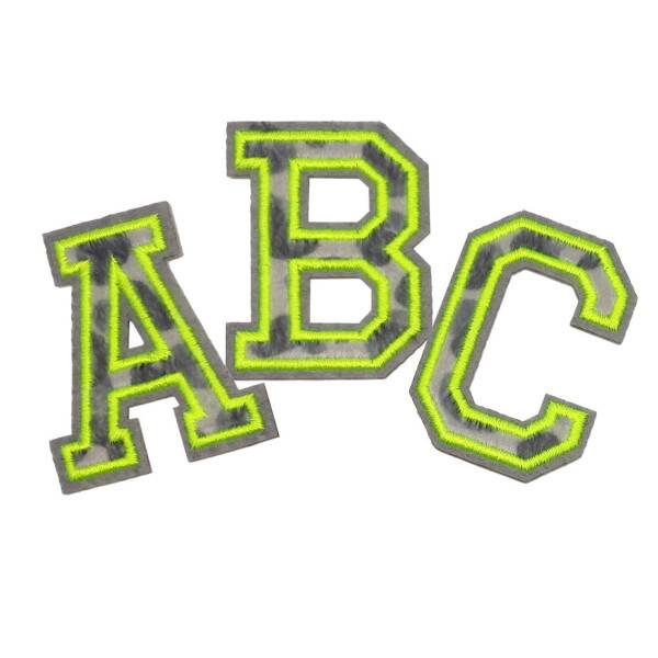 Mea Living Bügelpatch "A" Leo-Muster neongelb Fabrik Onlineshop