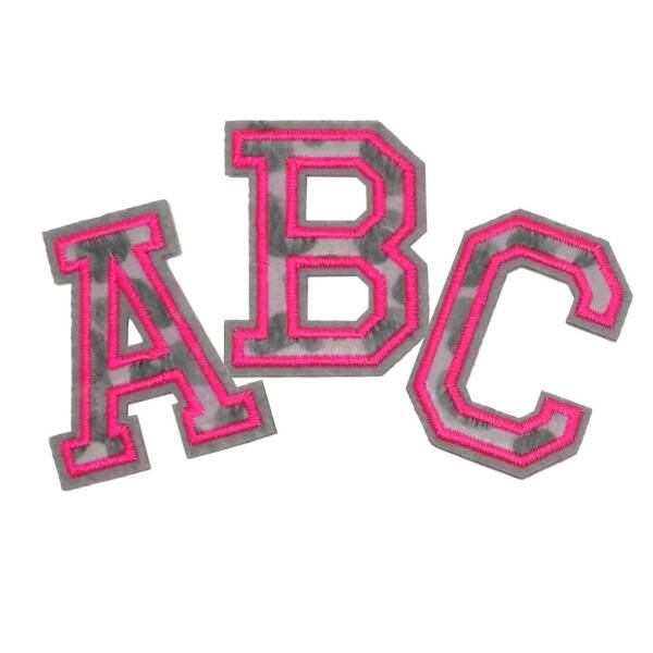 Mea Living Bügelpatch "C" Leo-Muster neonpink Versandkostenfrei