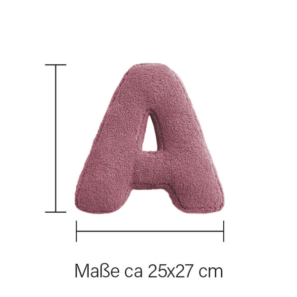 Mea Living Buchstabenkissen "A" rose Blitzangebot