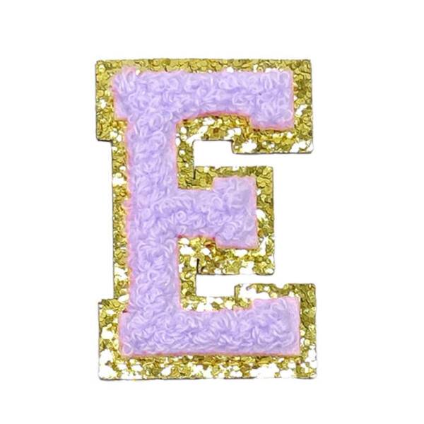 Mea Living Buchstabensticker "E" flieder/gold Glitter