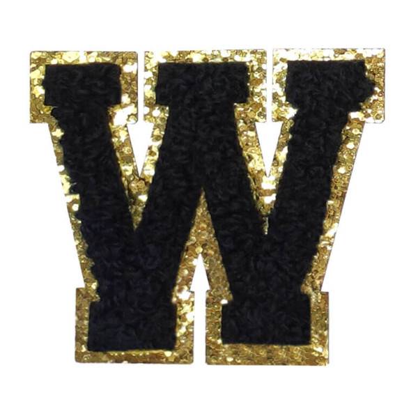 Mea Living Buchstabensticker "W" schwarz/gold Glitter zollfrei