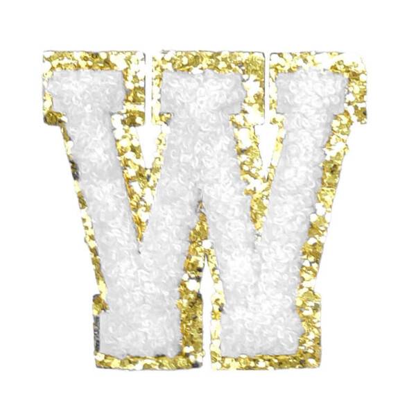 Mea Living Buchstabensticker "W" weiß/gold Glitter