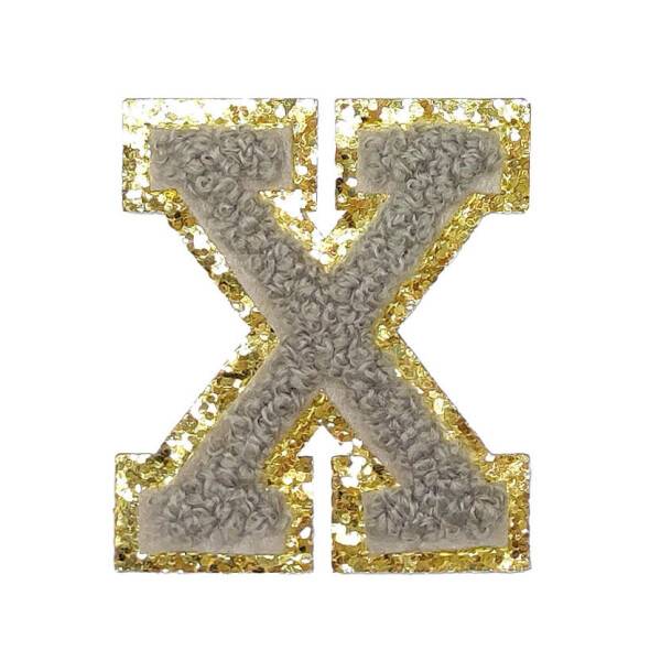 Mea Living Buchstabensticker "X" grau/gold Glitter