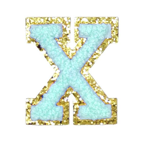 Mea Living Buchstabensticker "X" mint/gold Glitter