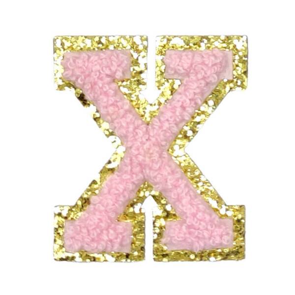 Mea Living Buchstabensticker "X" rosa/gold Glitter