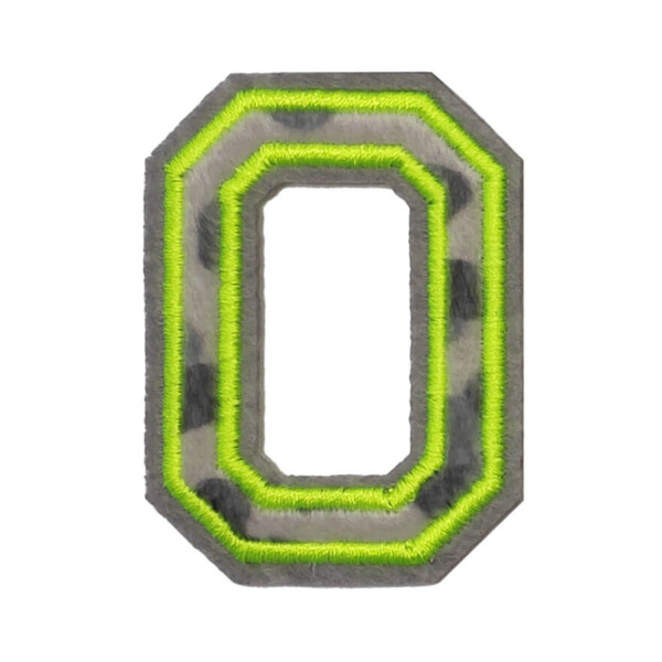 Mea Living Bügelpatch "O" Leo-Muster neongelb