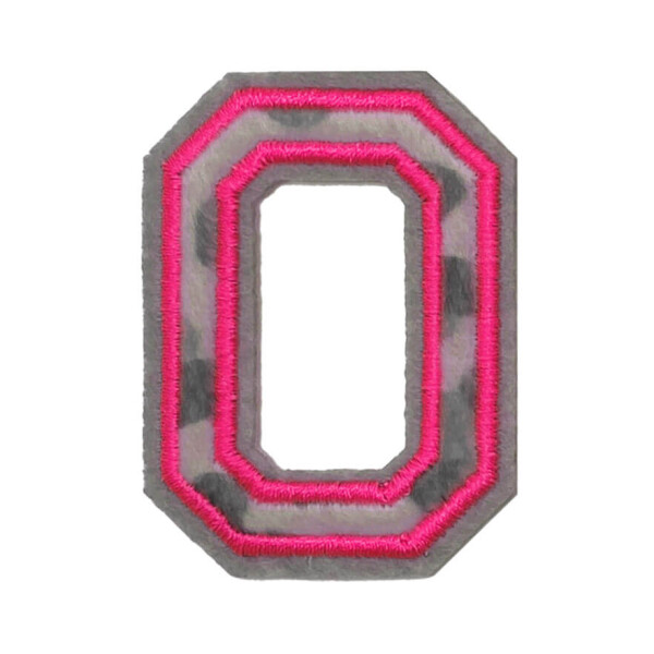 Mea Living Bügelpatch "O" Leo-Muster neonpink