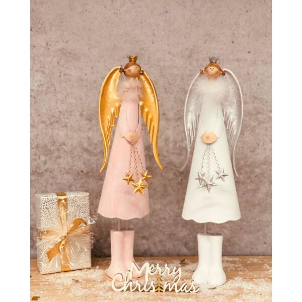 Mea Living Engel Bianca stehend 36 cm rosa/gold