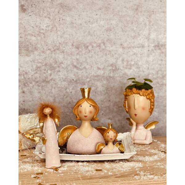 Mea Living Engel Felia groß rosa/gold 21cm x 9cm x 23cm Begrenzte Freigabe