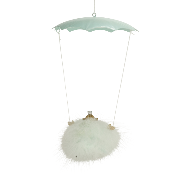 Mea Living Engel Felicitas hängend mit Schirm 26 cm mint/silber