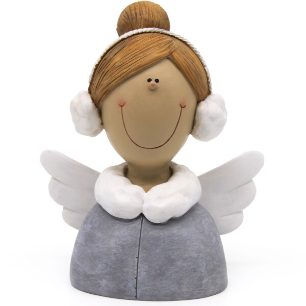 Mea Living Engel Kim grau/weiß 8 cm x 4,5 cm x 9,5 cm