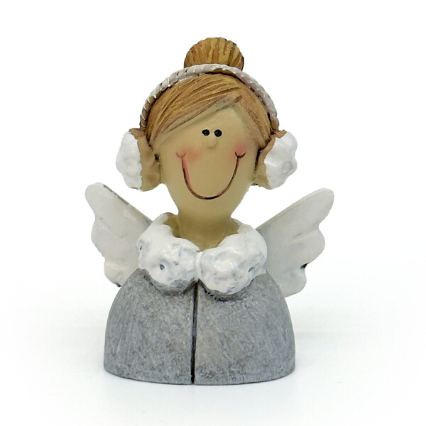 Mea Living Engel Kim grau/weiß klein 4 cm x 2 cm x 5,5 cm