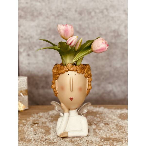 Mea Living Engel Mara klein weiß/silber 11cm x 9,5cm 18cm