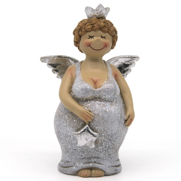 Mea Living Engel Marie grau/silber klein 6,5cm x 4cm x 11,5 cm