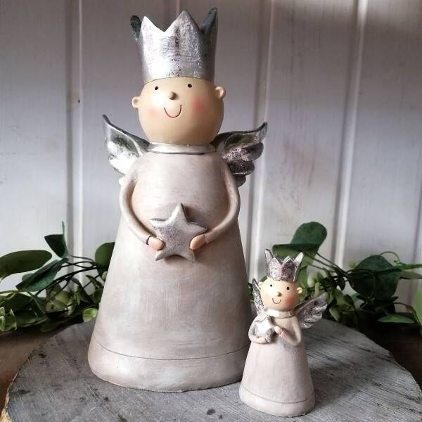 Mea Living Engel Markus beige/silber groß 14 cm x 10,5 cm x 25 cm Nur für heute