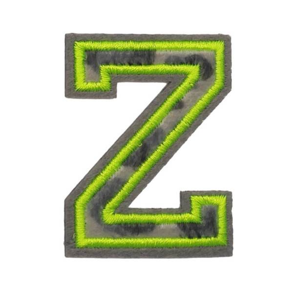 Mea Living Bügelpatch "Z" Leo-Muster neongelb