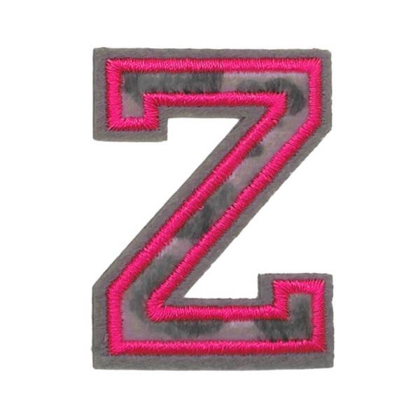 Mea Living Bügelpatch "Z" Leo-Muster neonpink