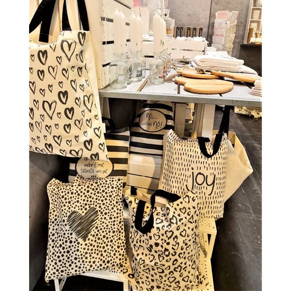 Mea Living Einkaufstasche "Herz gestrichelt" Black Friday Preise