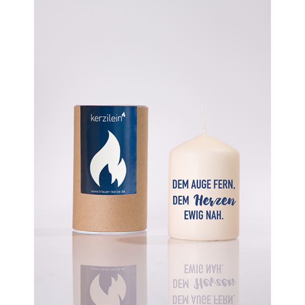 Mea Living Flämmchen, dunkelblau "DEM AUGE FERN,DEM HERZEN EWIG NAH"