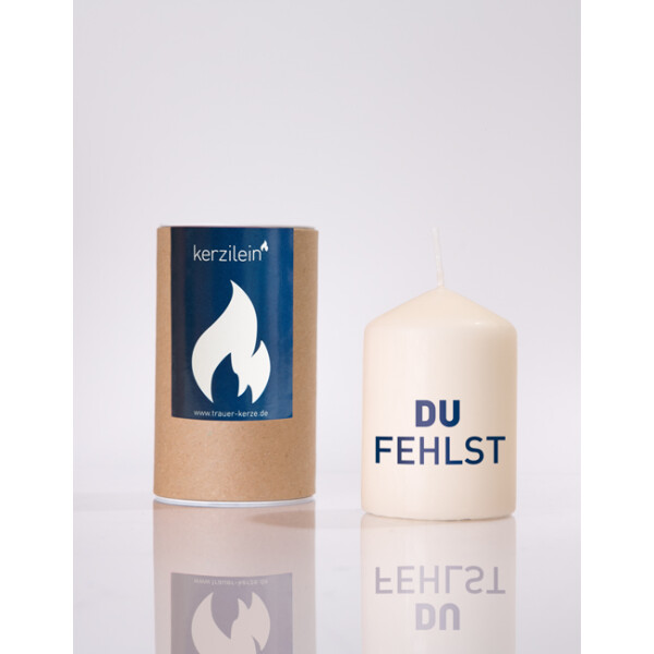 Mea Living Flämmchen, dunkelblau "DU FEHLST"