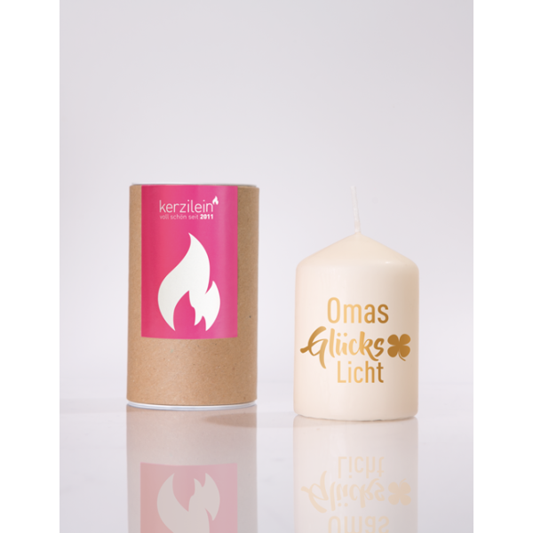 Mea Living Flämmchen, gold "OMAS GLÜCKSLICHT"
