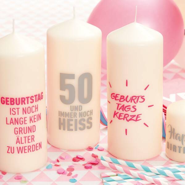 Mea Living Flämmchen, grau "Happy Birthday Paket" Saisonschlussverkauf