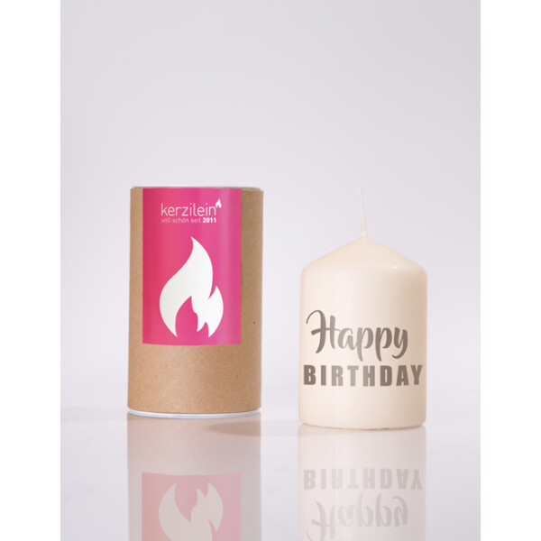 Mea Living Flämmchen, grau "Happy Birthday"