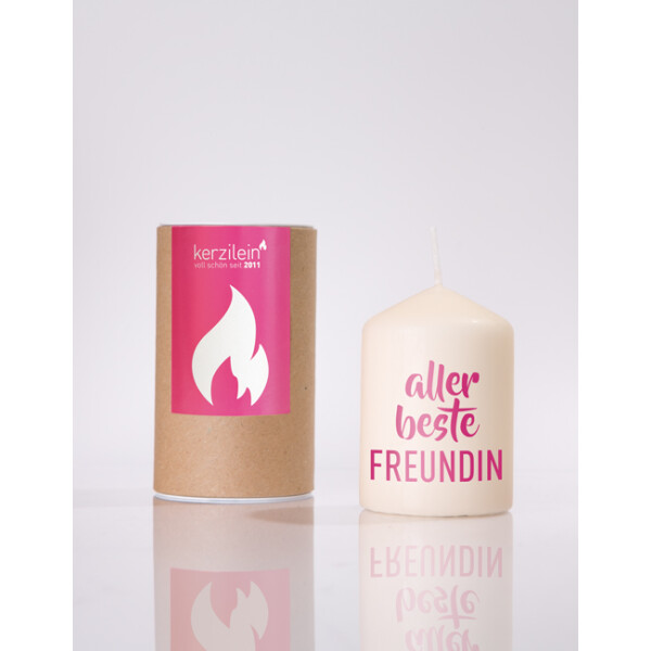 Mea Living Flämmchen, pink "aller beste Freundin"