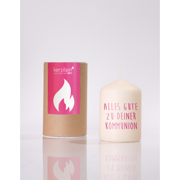 Mea Living Flämmchen, pink "ALLES GUTE ZUR KOMMUNION"