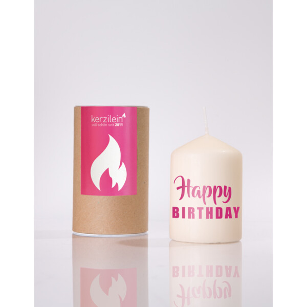 Mea Living Flämmchen, pink "Happy Birthday"
