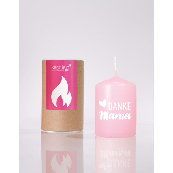 Mea Living Flämmchen, rosa/weiß "DANKE MAMA"