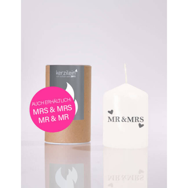 Mea Living Flämmchen, weiß/anthrazit "Mr&Mrs Herzen"