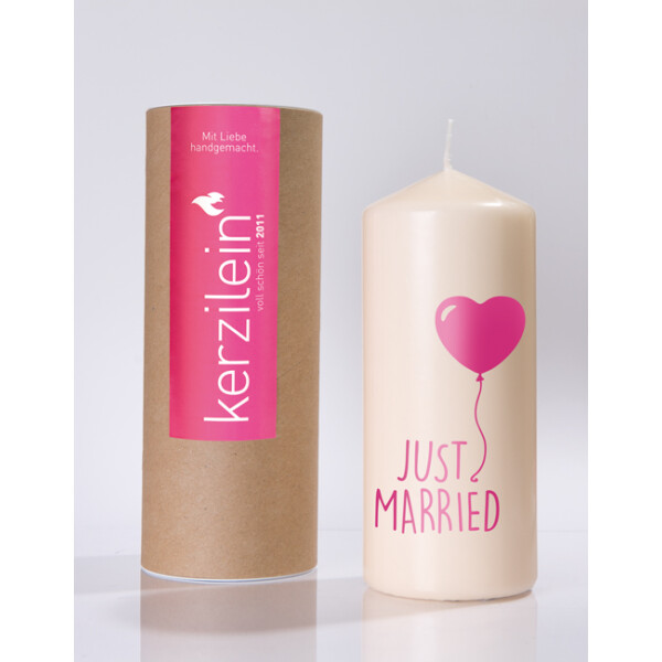 Mea Living Flamme, pink "JUST MARRIED MIT LUFTBALLON"