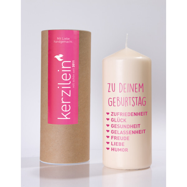 Mea Living Flamme, pink "ZU DEINEM GEBURTSTAG"