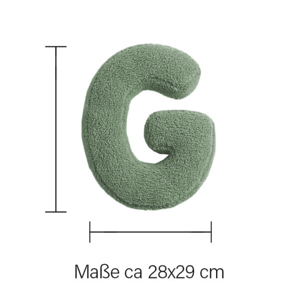 Mea Living Buchstabenkissen "G" grün Kostenloser Versand international