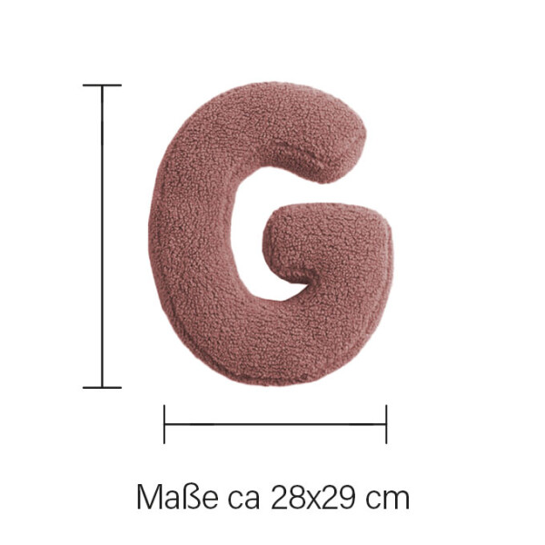 Mea Living Buchstabenkissen "G" rose Fabrikladen
