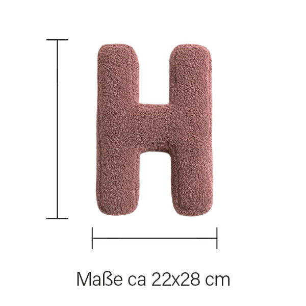 Mea Living Buchstabenkissen "H" rose Black Friday Preise