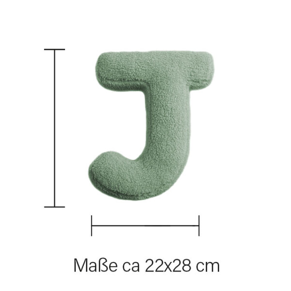 Mea Living Buchstabenkissen "J" grün Auslauf