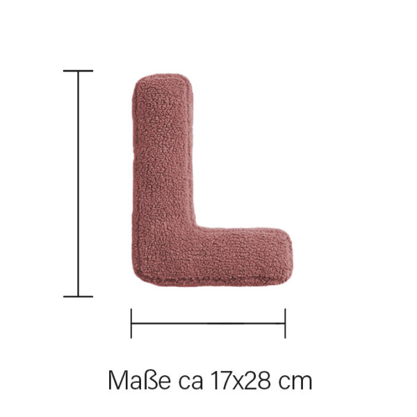 Mea Living Buchstabenkissen "L" rose Fabrikverkauf