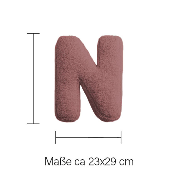 Mea Living Buchstabenkissen "N" rose Fabrikpreis