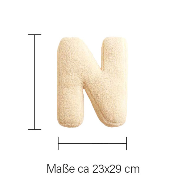 Mea Living Buchstabenkissen "N" wollweiss Sonderangebot