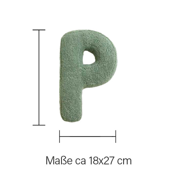 Mea Living Buchstabenkissen "P" grün Großer Ausverkauf