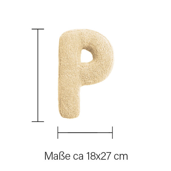 Mea Living Buchstabenkissen "P" wollweiss Begrenztes Angebot