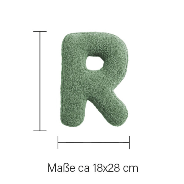 Mea Living Buchstabenkissen "R" grün Saisonschlussverkauf