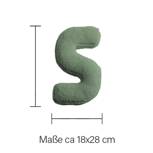 Mea Living Buchstabenkissen "S" grün Weihnachtsangebot