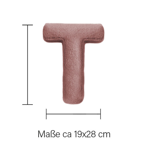 Mea Living Buchstabenkissen "T" rose Valentinstagsangebot