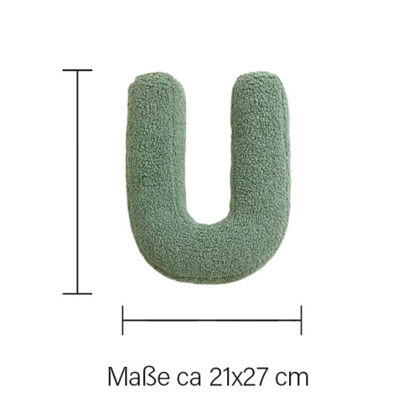 Mea Living Buchstabenkissen "U" grün Lagerräumung