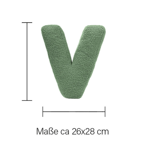 Mea Living Buchstabenkissen "V" grün Neueste Mode