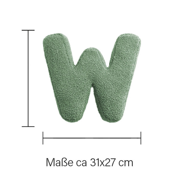 Mea Living Buchstabenkissen "W" grün Exklusive Angebote